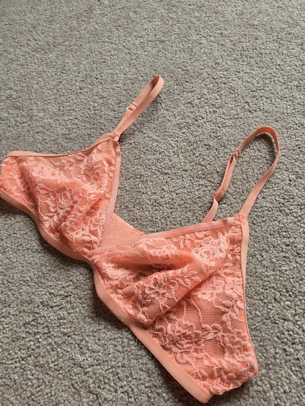 La Senza Adjustable Bralette Neon Peach Womens Size Large
